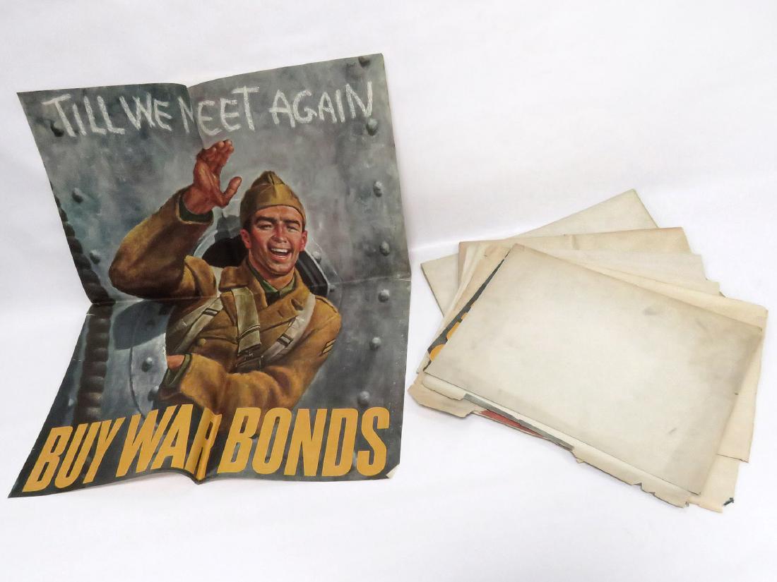 LOT (7) ASSORTED US WWII POSTERS INCLUDING ATTACK,: LOT (7) ASSORTED US WWII POSTERS INCLUDING ATTACK, ATTACK, ATTACK; REMEMBER DEC 7TH; TILL WE MEET AGAIN, ETC
