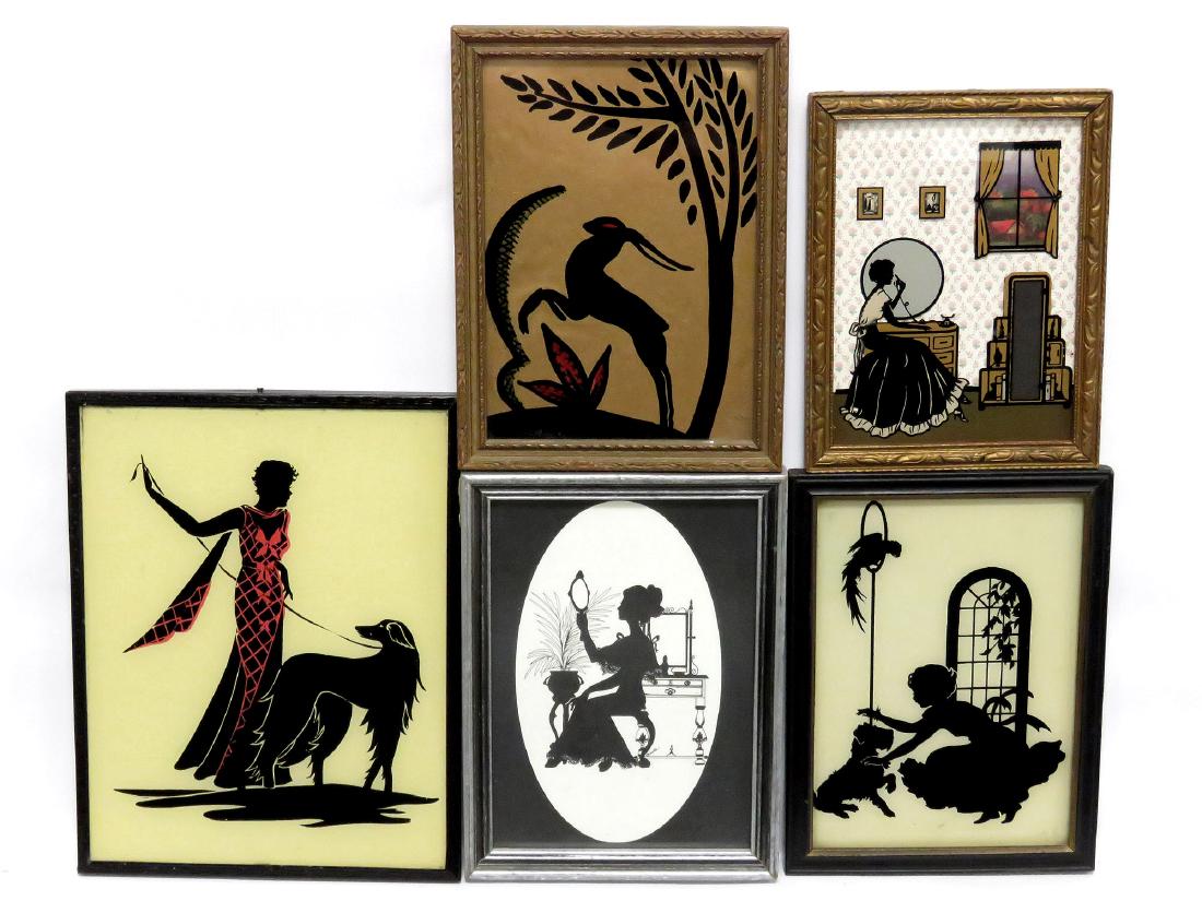 LOT (5) ASSORTED ART DECO SILHOUETTES, C.1930'S (1 of 8)