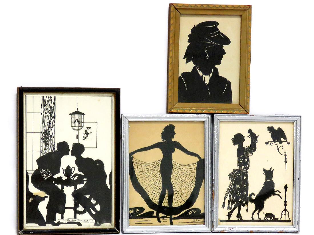 LOT (4) ASSORTED ART DECO SILHOUETTES, C.1930'S (1 of 5)