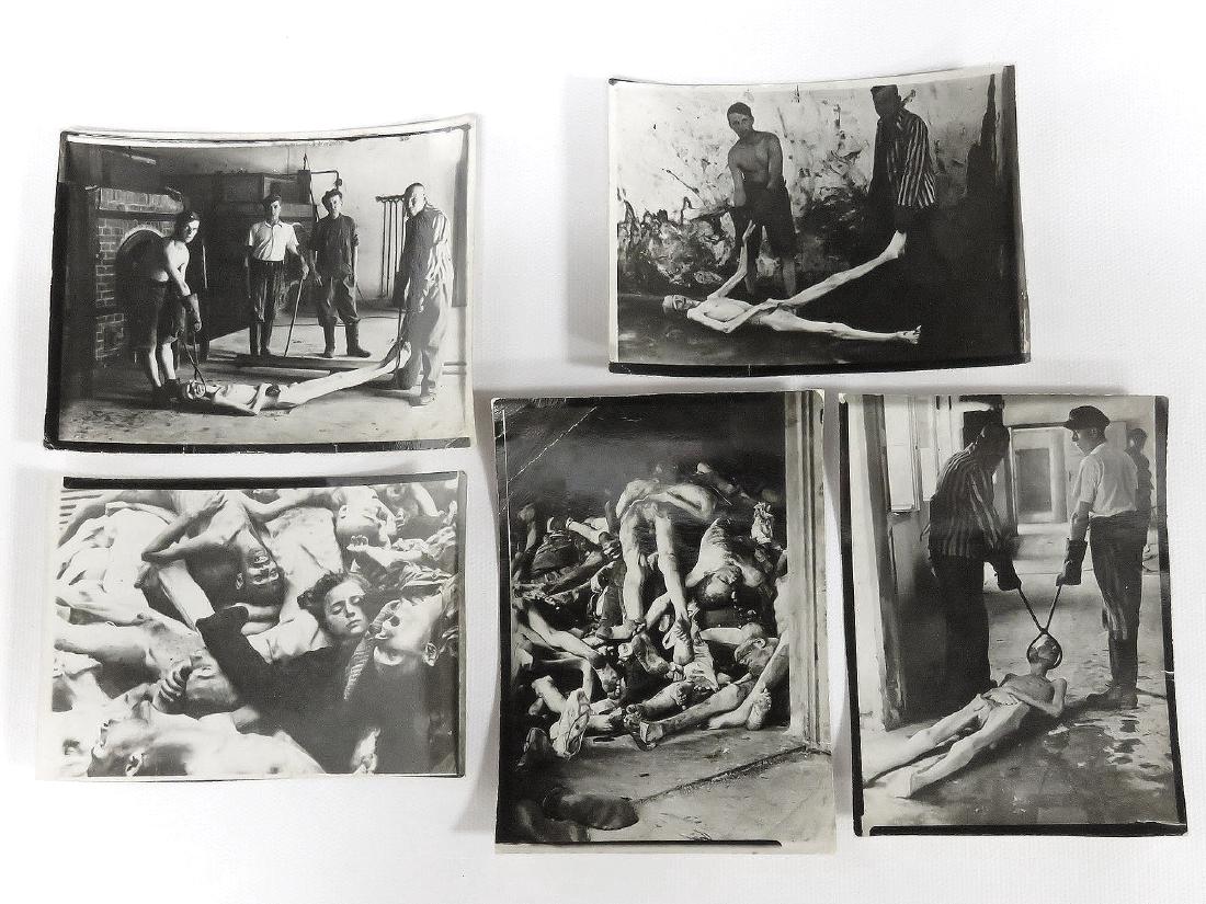 HOLOCAUST, LOT (5) CONCENTRATION CAMP PHOTOS (1 of 2)