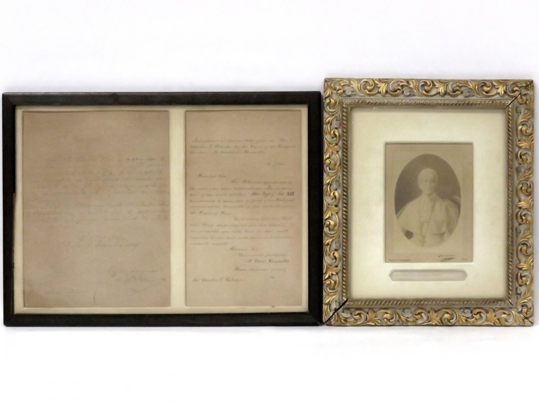 (2) POPE LEO XIII (1873-1903) LETTER AND CABINET CARD (1 of 6)