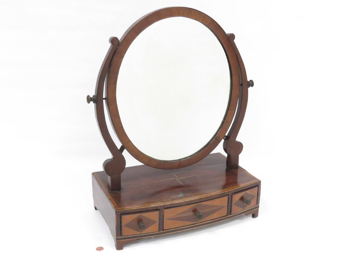 FEDERAL INLAID MAHOGANY SHAVING MIRROR, C.1810. HEIGHT (1 of 6)