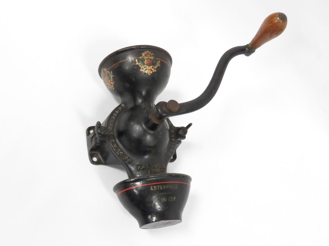 VINTAGE ENTERPRISE NO.00 WALL MOUNT COFFEE GRINDER WITH