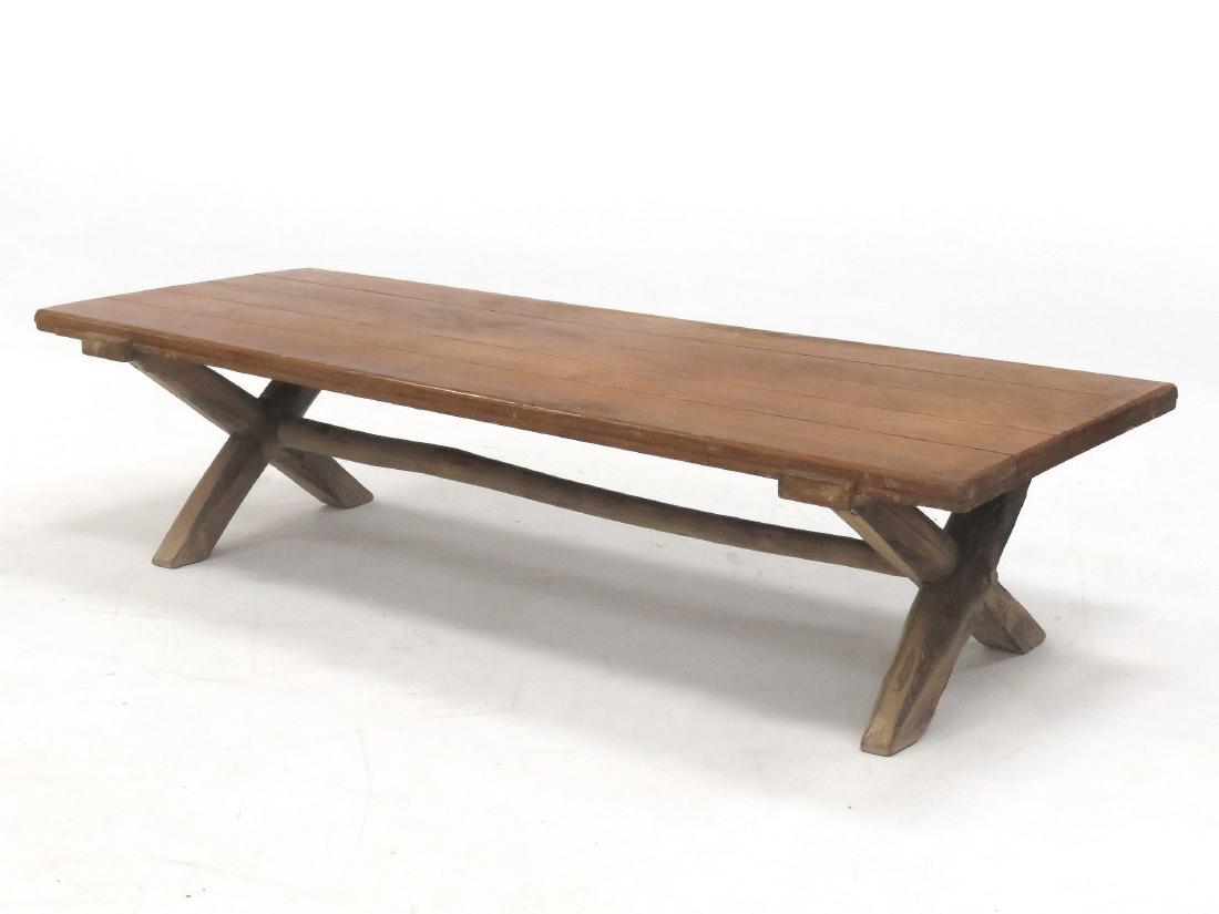 VINTAGE OLD HICKORY LOW TABLE, SIGNED. HEIGHT 14"; TOP (1 of 3)