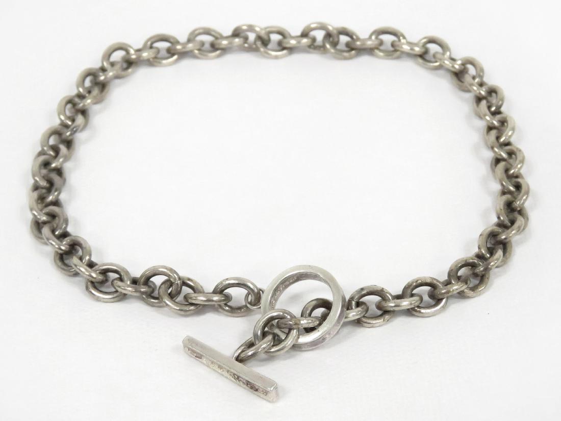 TIFFANY & CO. 925 SILVER ROUND LINK NECKLACE WITH (1 of 4)