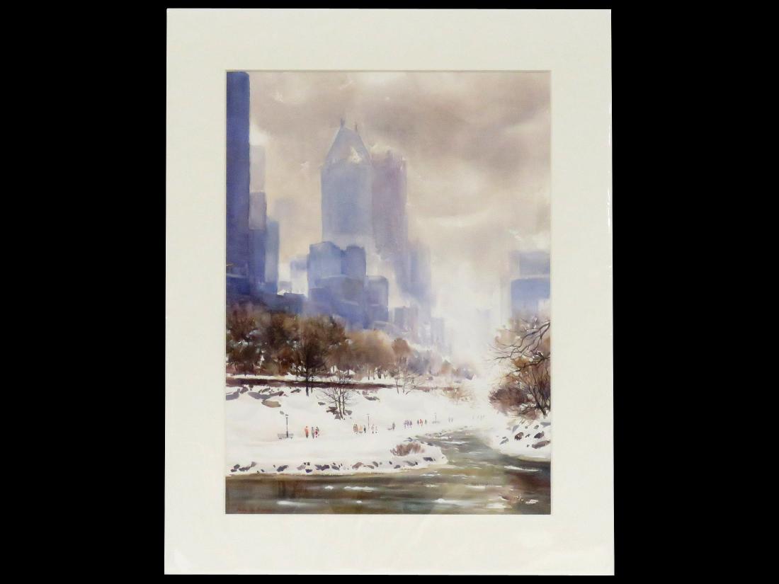 BOGOMIR BOGDANOVIC (AMERICAN 1923-2011), WATERCOLOR, (1 of 4)