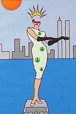 SILK SCREEN, LIBERTY, DUGGIE FIELDS: SILK SCREEN "LIBERTY", TITLED & SIGNED DUGGIE FIELDS (BRITISH, 20TH CENTURY) #41/80, C.1987. 31 X 21" **DUE TO THE SIZE AND/OR FRAGILITY OF THIS LOT, STANDARD IN HOUSE SHIPPING IS NOT AVAILABLE. THE B