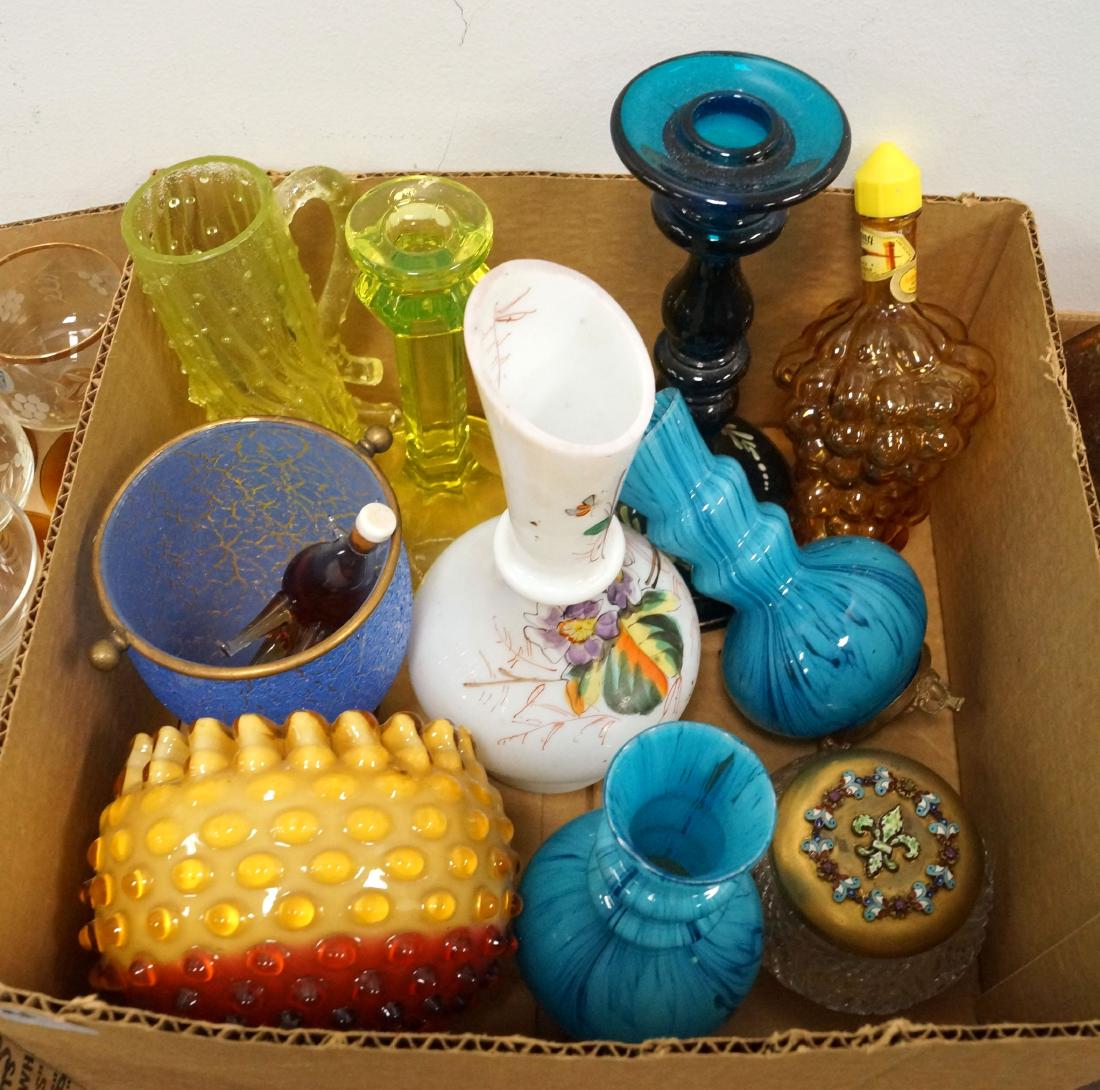 BOX LOT ASSORTED VICTORIAN/ 20TH CENTURY ART GLASS (1 of 1)