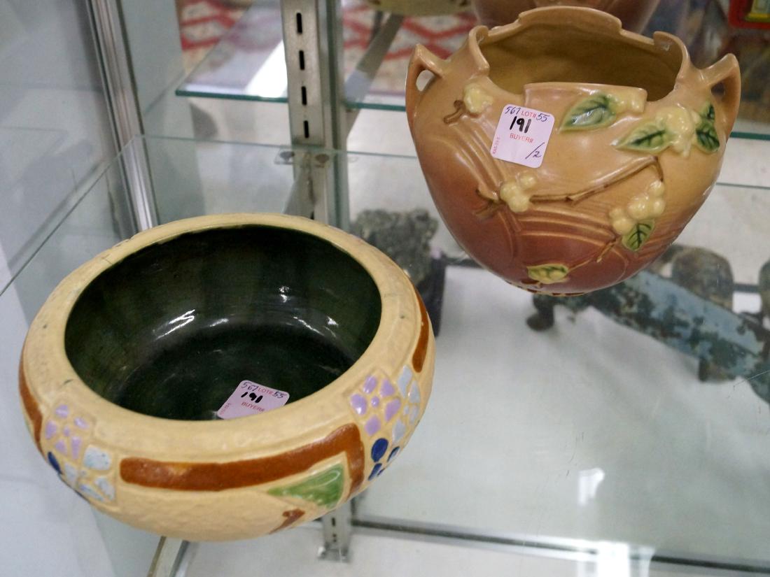 LOT (2) ROSEVILLE ART POTTERY INCLUDING MOSTIQUE LOW (1 of 1)