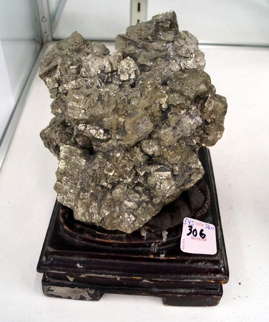 PYRITE CRYSTAL FORMATION WITH STAND. HEIGHT 6" (1 of 1)