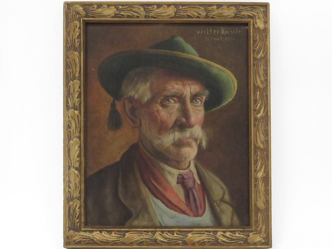 WALTER ROESSLER (GERMAN 1893-1960), OIL ON PANEL, MAN (1 of 4)