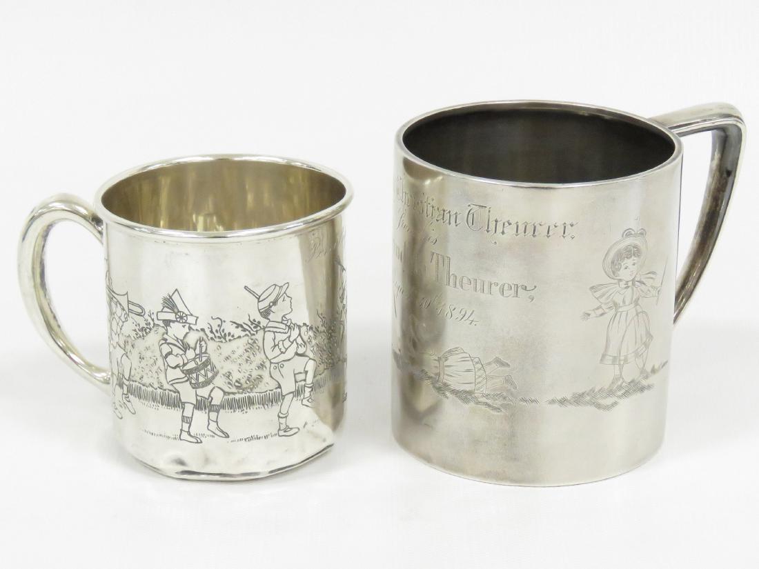 LOT (2) CHILDREN'S STERLING MUGS, 19/20TH CENTURY. (1 of 6)