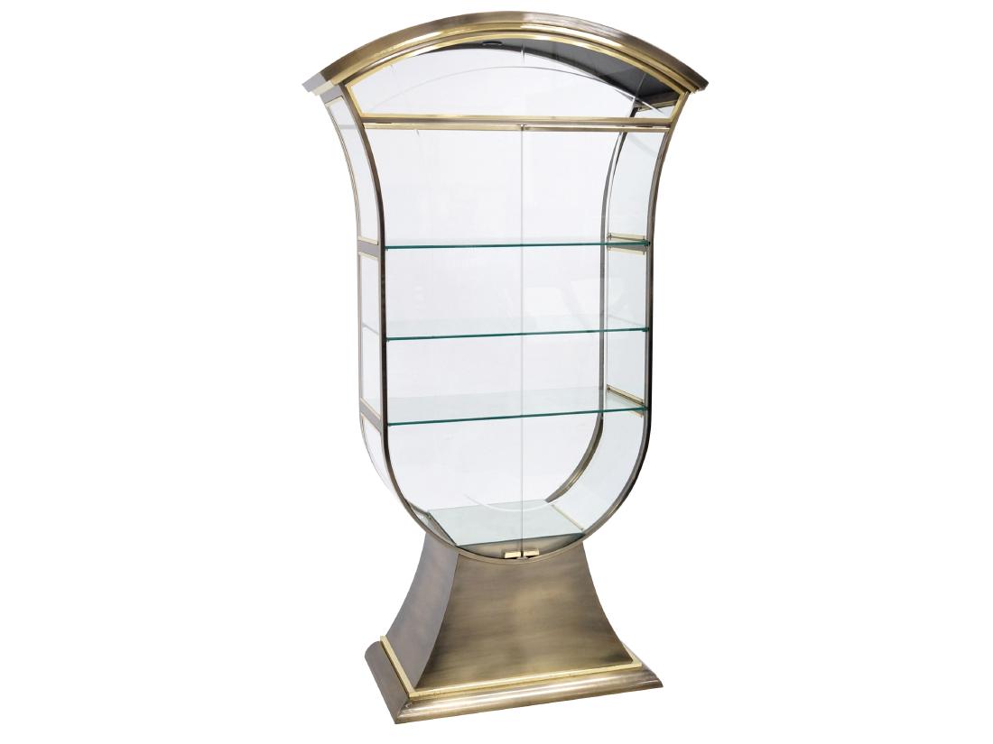 ART DECO STYLE BRASS DISPLAY CABINET, POSSIBLY (1 of 2)