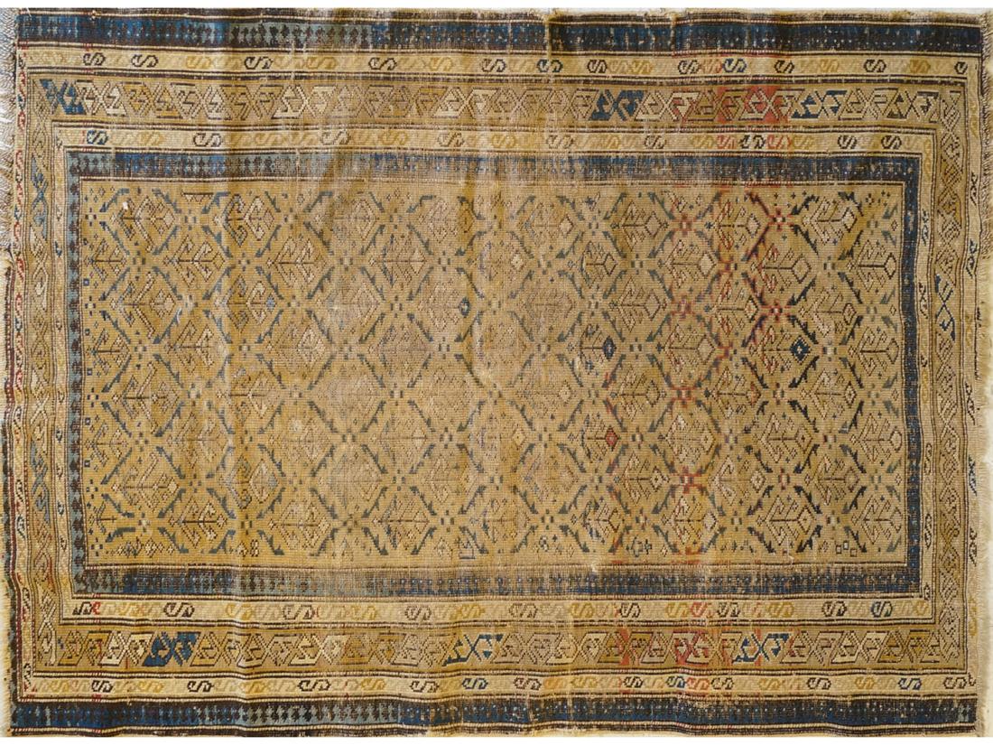 ANTIQUE SHIRVAN CAUCASIAN RUG. 3'9" X 4'9" (1 of 1)
