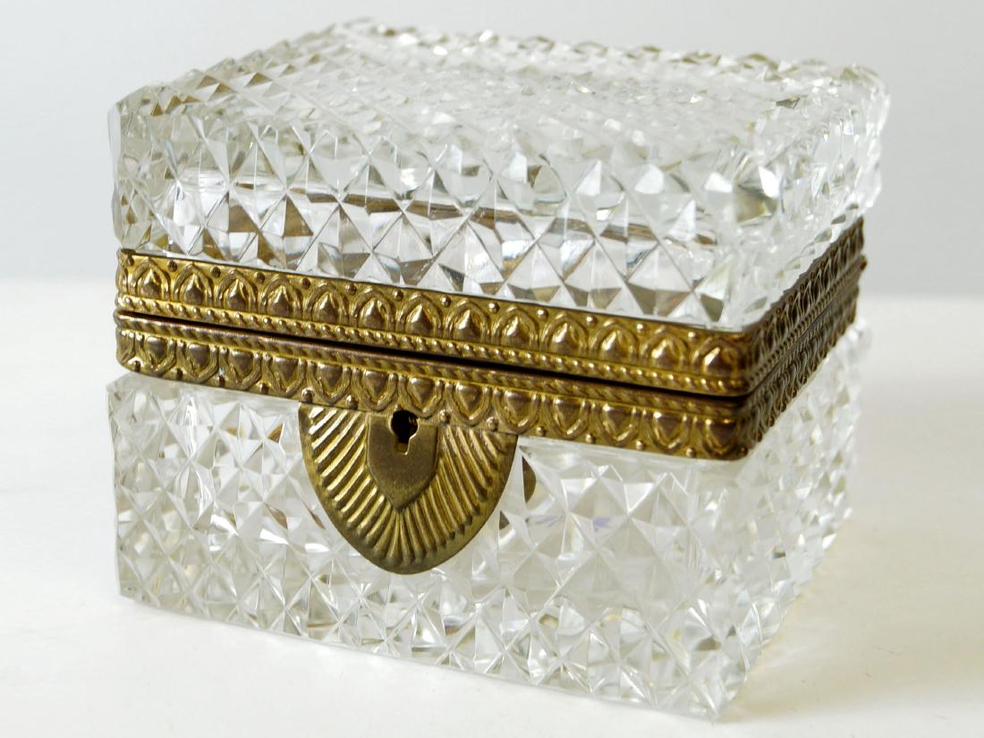 FRENCH CRYSTAL AND BRONZE MOUNTED COVERED BOX. HEIGHT (1 of 1)