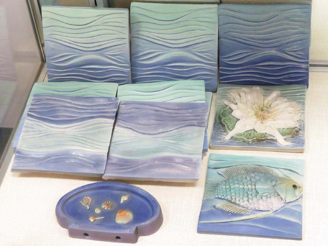 SURVING STUDIO'S HIGH RELIEF CERAMIC TILES, LOT (12) (1 of 2)