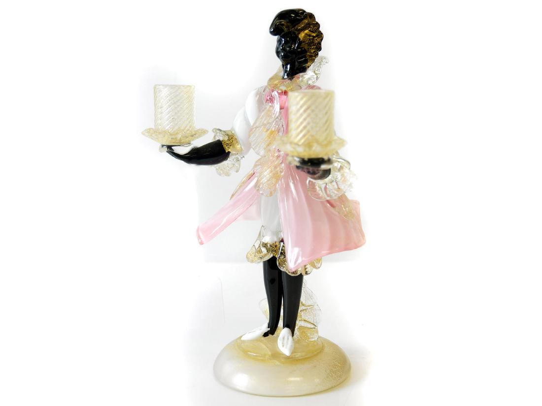 VENETIAN, MURANO GLASS FIGURAL CANDELABRA. HEIGHT 9 (1 of 2)