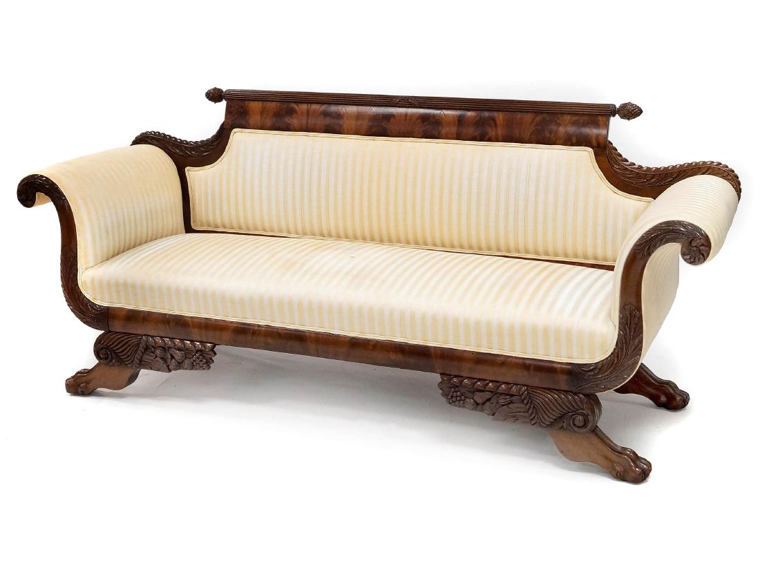FEDERAL STYLE CARVED MAHOGANY SOFA. LENGTH 78" (1 of 1)