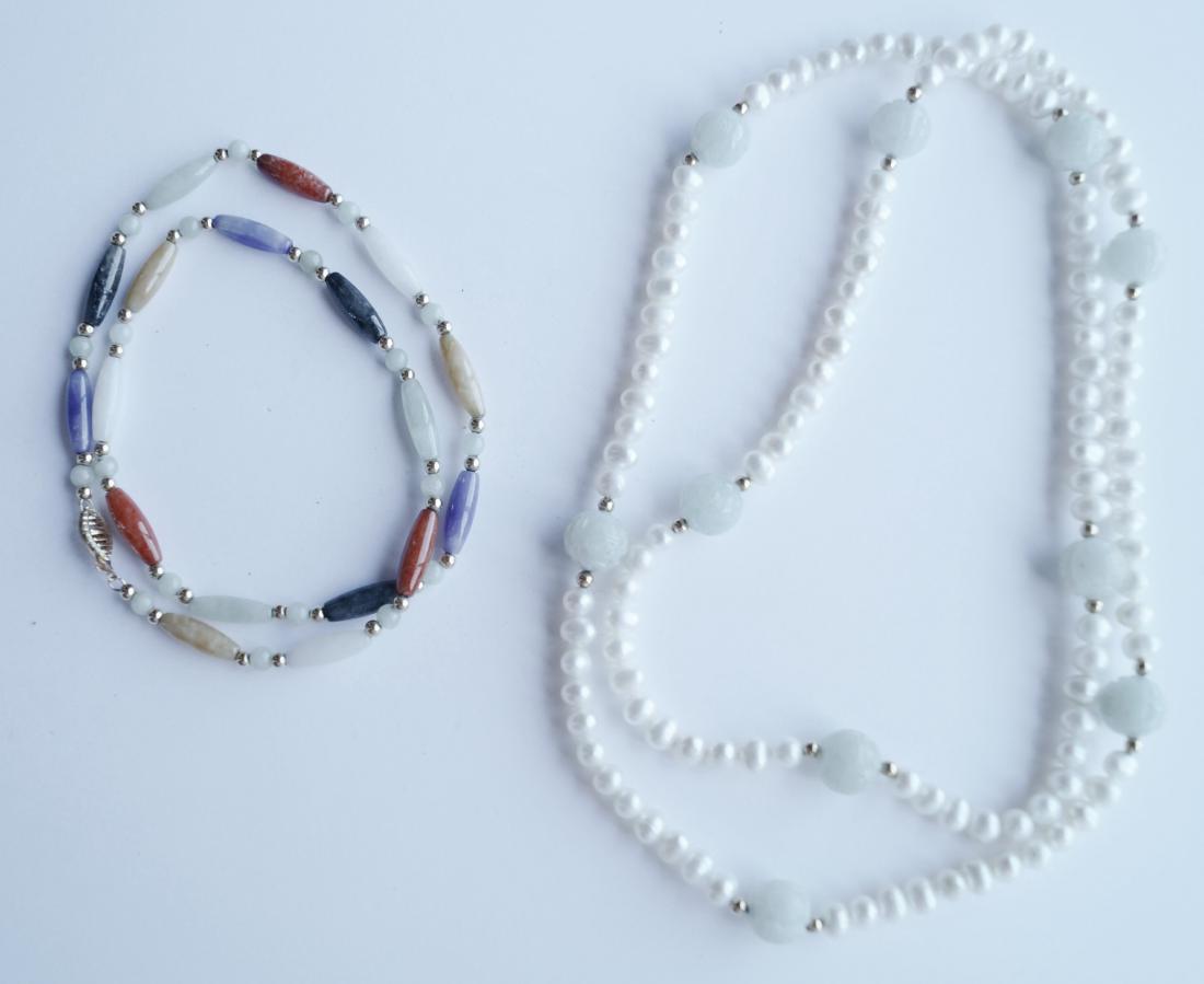 LOT (2) INCLUDING STRAND JADE AND YELLOW GOLD BEADED (1 of 1)