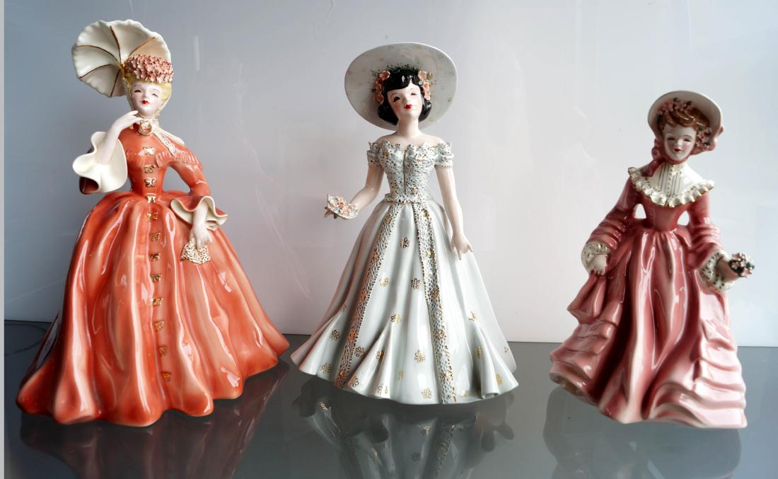 LOT (3) FLORENCE CERAMIC CALIFORNIA PORCELAIN DECORATED (1 of 1)