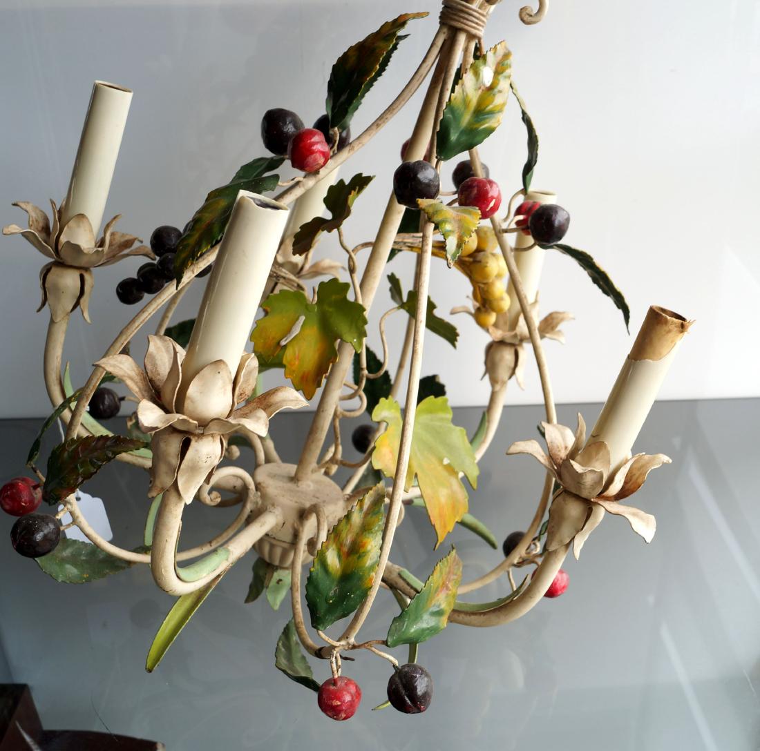 ITALIAN WROUGHT IRON PAINTED 6-ARM CHANDELIER. HEIGHT (1 of 1)