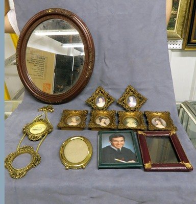 LOT ASSORTED FRAMES AND MIRRORS. VARIOUS SIZES AND (1 of 1)