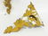 PAIR BAROQUE STYLE CARVED AND GILT WALL SHELVES. HEIGHT - 4