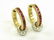 PAIR 18K BURNISHED YELLOW/WHITE GOLD, RUBY AND DIAMOND