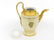BIEDERMEIER GILT PORCELAIN COFFEE POT, 19TH CENTURY. - 3