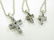 LOT (3) 18K WHITE GOLD AND DIAMOND CROSS PENDANTS WITH - 2