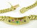 750 YELLOW GOLD CHAIN LINK NECKLACE SET WITH SAPPHIRE, - 3