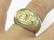 14K WHITE/YELLOW GOLD WORLD GLOBE RING. RING SIZE 8 3/4;