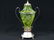 VINTAGE ETCHED VASELINE GLASS WINE SERVER WITH