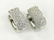 PAIR ITALIAN 18K WHITE GOLD AND DIAMOND HINGED PIERCED