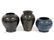 LOT (3) JUG TOWN POTTERY GLAZED VASES/JAR, SIGNED.