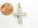 ITALIAN 18K YELLOW GOLD AND DIAMOND CROSS/PENDANT. 1 - 2