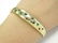 750 YELLOW GOLD GEM-SET HINGED BANGLE BRACELET WITH