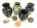LOT (4) JUG TOWN POTTERY DOUBLE-HANDLE COVERED JARS, - 3
