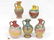 LOT (5) ASSORTED VINTAGE GLAZED REDWARE HANDLED JUGS