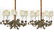 PAIR FRENCH STYLE FLORAL-FORM CHANDELIERS. HEIGHT 23";