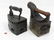 LOT (2) ANTIQUE CHARCOAL SAD IRONS. LENGTH 7-7 1/2" - 3
