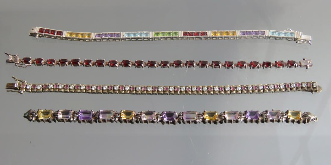 LOT (4) STERLING AND GEM-SET INCLUDING AMETHYST, RUBY, (1 of 1)