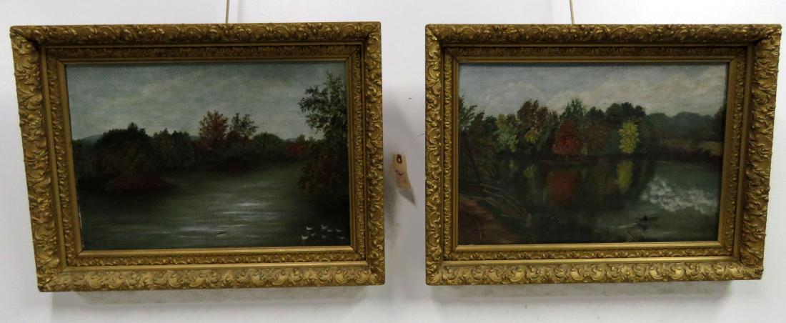 AMERICAN SCHOOL (19TH CENTURY), LOT (2) OIL ON CANVAS, (1 of 1)