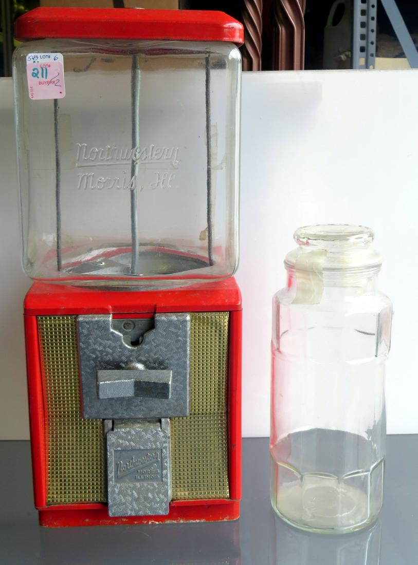 LOT (2) INCLUDING VINTAGE NORTHWESTERN COIN-OP PEANUT (1 of 2)