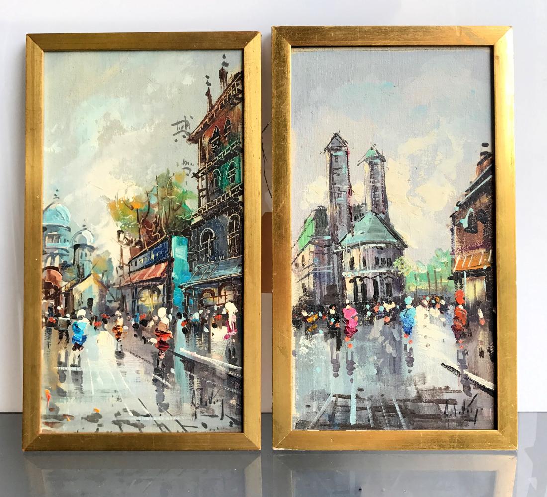 FRENCH SCHOOL (20TH CENTURY), LOT (2) OIL ON BOARD, (1 of 1)