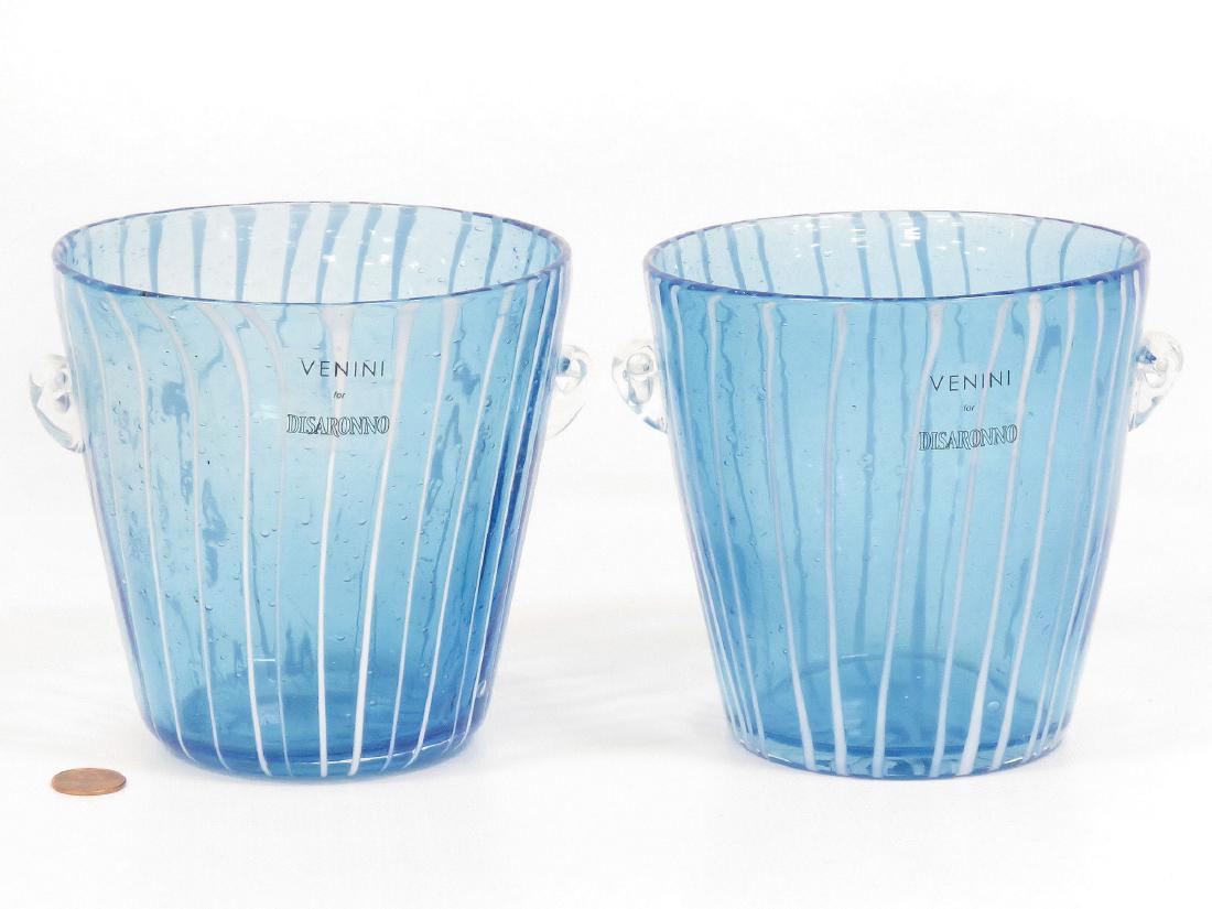 LOT (2) VENETIAN ART GLASS ICE BUCKETS (1 of 3)