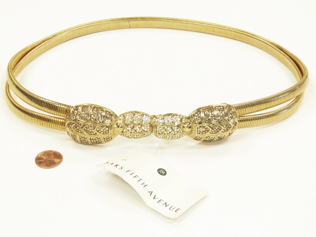 JUDITH LEIBER DOUBLE OMEGA SNAKE CHAIN LINK BELT WITH (1 of 4)