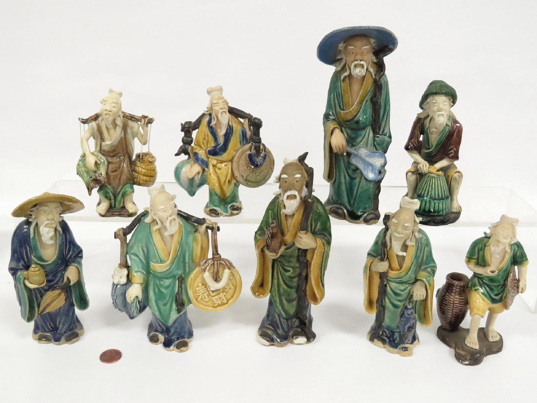 LOT (9) CHINESE ASSORTED MUD MEN, 19/20TH CENTURY. (1 of 5)