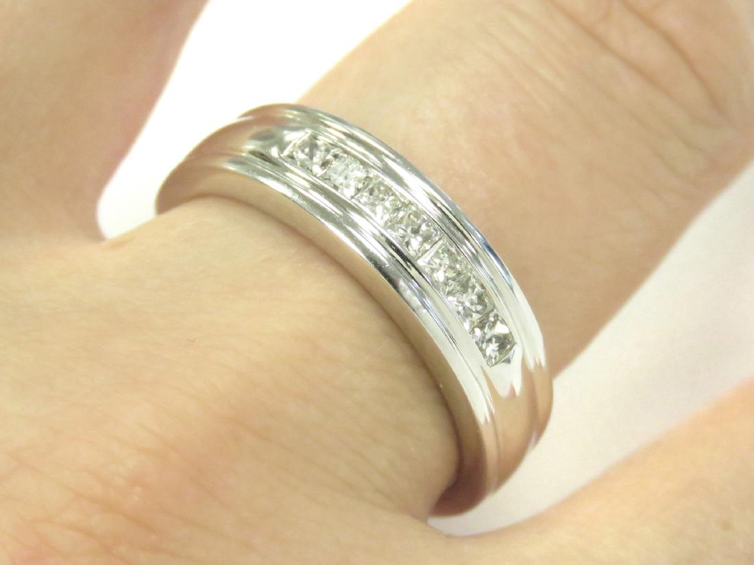 14K WHITE GOLD AND DIAMOND BAND SET WITH (7) 2.5MM (1 of 3)