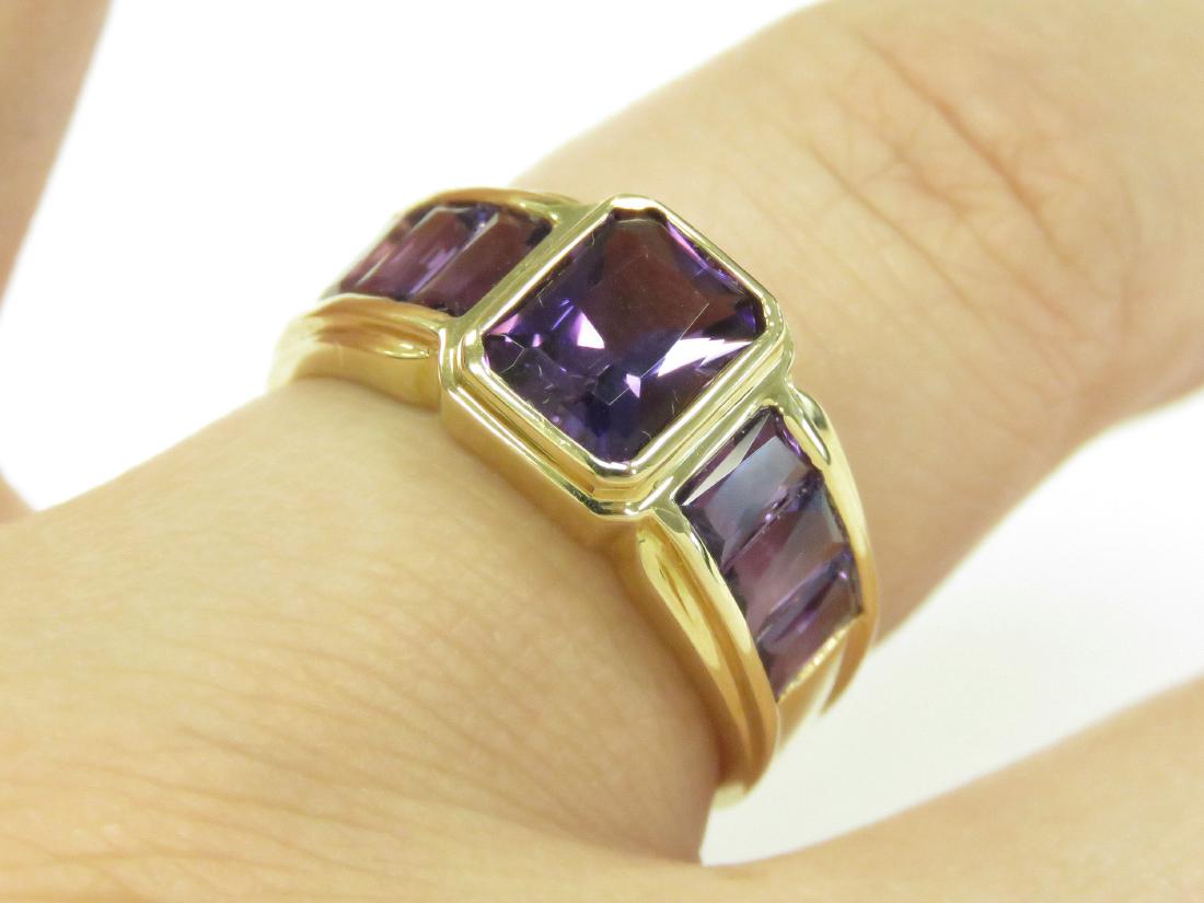 750 YELLOW GOLD AND BEZEL-SET AMETHYST AND DIAMOND (1 of 3)